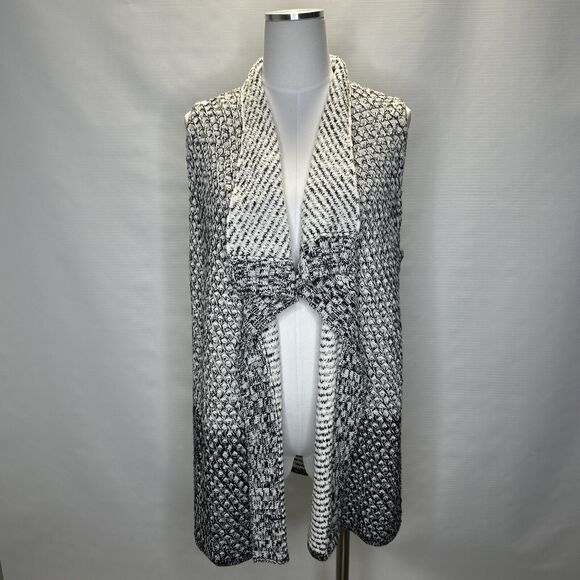 Chicos Textured Knit Sweater Vest Women's Size 3 XL Black Antique White NEW $99 - Picture 4 of 16